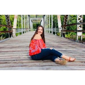 cute floral off the shoulder top